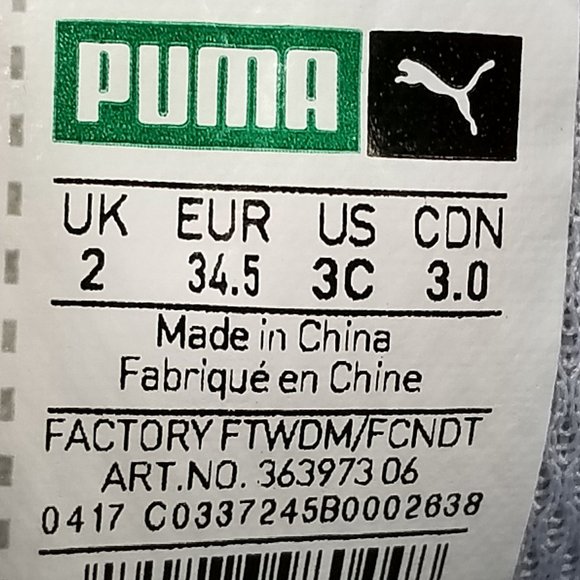 PUMA Whirlwind Glitz Sneaker, Grey, Childrens Size 3 / 34.5 (ages 5-8) - Picture 11 of 11